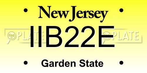 IIB22E New Jersey License Plate