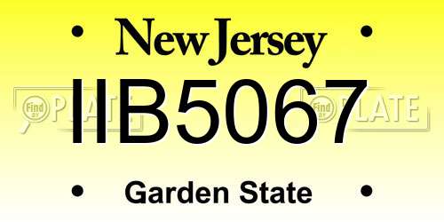 IIB5067 New Jersey License Plate