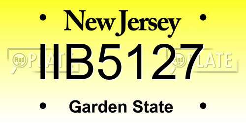 IIB5127 New Jersey License Plate