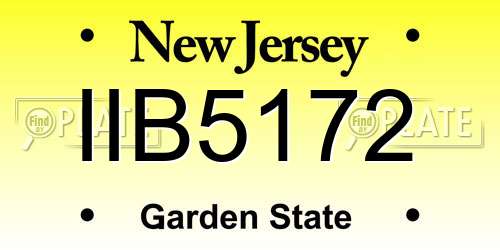 IIB5172 New Jersey License Plate