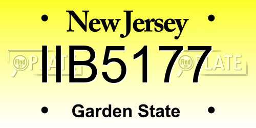 IIB5177 New Jersey License Plate
