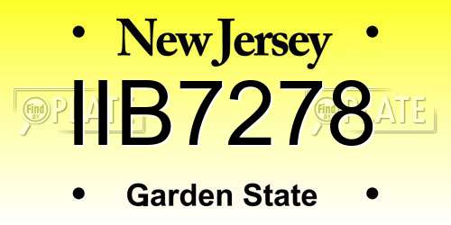 IIB7278 New Jersey License Plate
