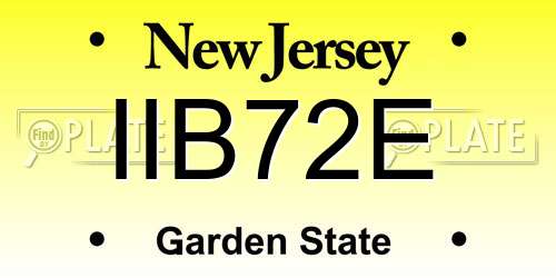 IIB72E New Jersey License Plate