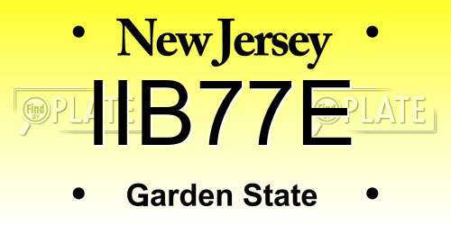 IIB77E New Jersey License Plate