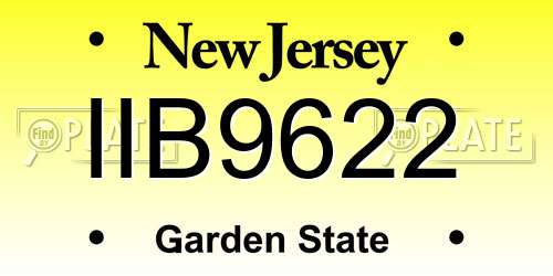 IIB9622 New Jersey License Plate