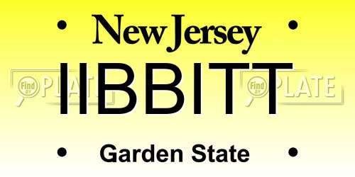IIBBITT New Jersey License Plate