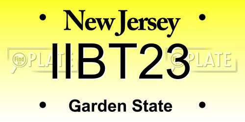 IIBT23 New Jersey License Plate