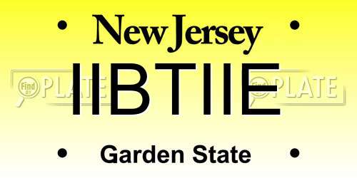 IIBTIIE New Jersey License Plate