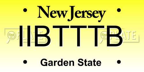 IIBTTTB New Jersey License Plate
