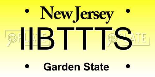 IIBTTTS New Jersey License Plate