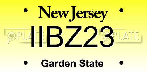 IIBZ23 New Jersey License Plate