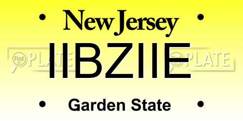 IIBZIIE New Jersey License Plate