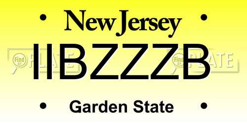 IIBZZZB New Jersey License Plate