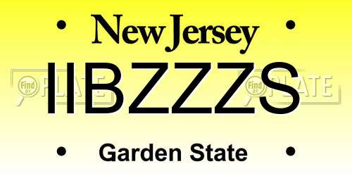 IIBZZZS New Jersey License Plate