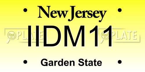 IIDM11 New Jersey License Plate