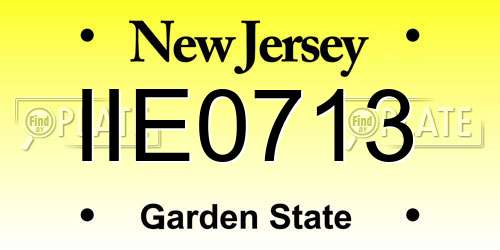 IIE0713 New Jersey License Plate