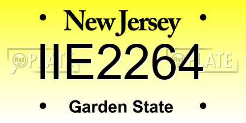 IIE2264 New Jersey License Plate