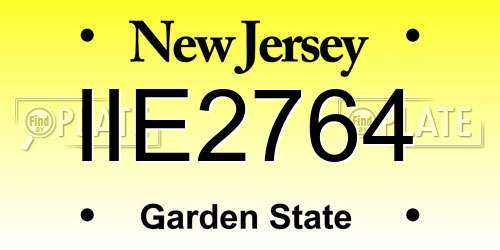 IIE2764 New Jersey License Plate