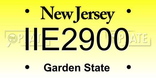 IIE2900 New Jersey License Plate