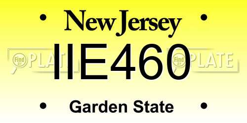 IIE460 New Jersey License Plate