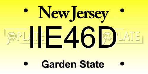 IIE46D New Jersey License Plate