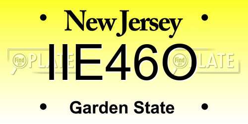 IIE46O New Jersey License Plate