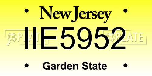 IIE5952 New Jersey License Plate