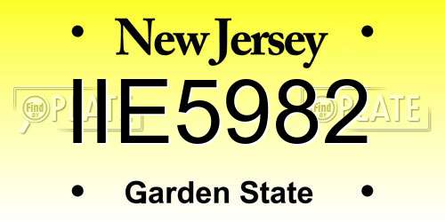 IIE5982 New Jersey License Plate