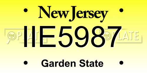 IIE5987 New Jersey License Plate