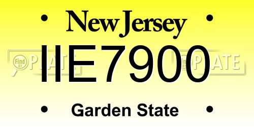 IIE7900 New Jersey License Plate