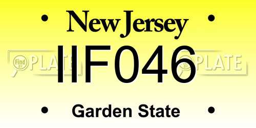 IIF046 New Jersey License Plate