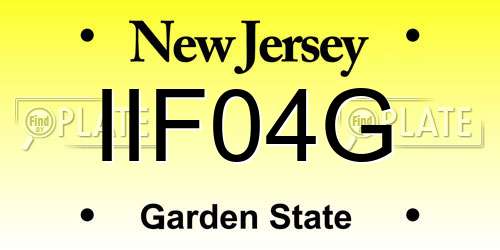 IIF04G New Jersey License Plate