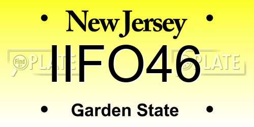 IIFO46 New Jersey License Plate