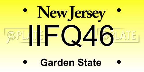 IIFQ46 New Jersey License Plate
