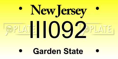 III092 New Jersey License Plate