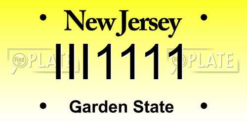 III1111 New Jersey License Plate