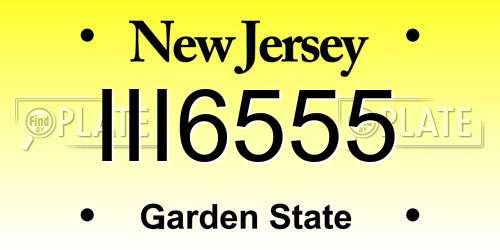 III6555 New Jersey License Plate