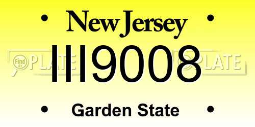III9008 New Jersey License Plate