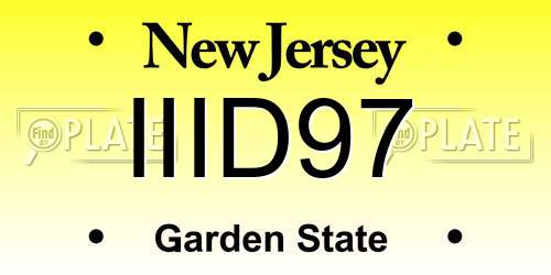 IIID97 New Jersey License Plate
