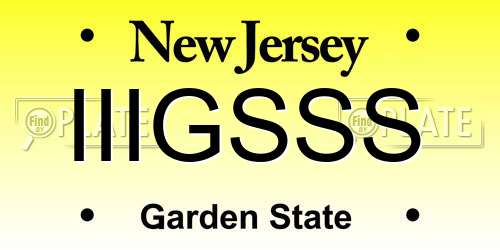 IIIGSSS New Jersey License Plate
