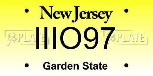 IIIO97 New Jersey License Plate