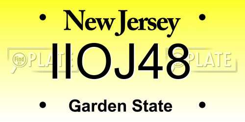 IIOJ48 New Jersey License Plate