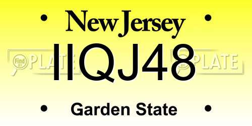 IIQJ48 New Jersey License Plate