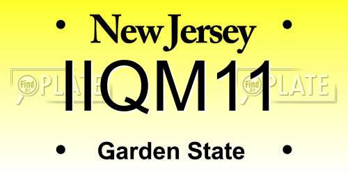 IIQM11 New Jersey License Plate