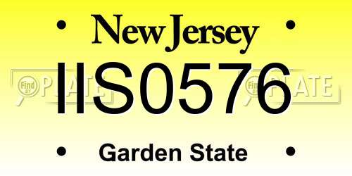 IIS0576 New Jersey License Plate