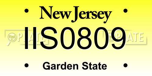 IIS0809 New Jersey License Plate
