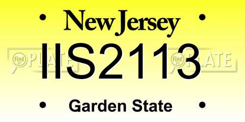 IIS2113 New Jersey License Plate
