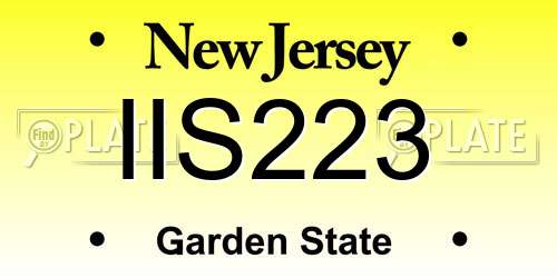 IIS223 New Jersey License Plate