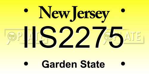 IIS2275 New Jersey License Plate