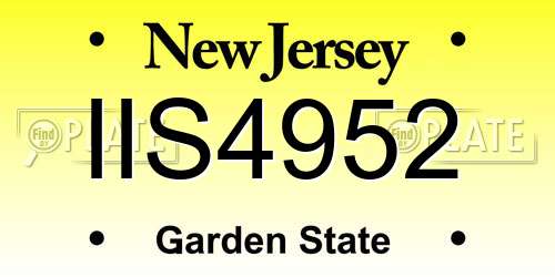 IIS4952 New Jersey License Plate